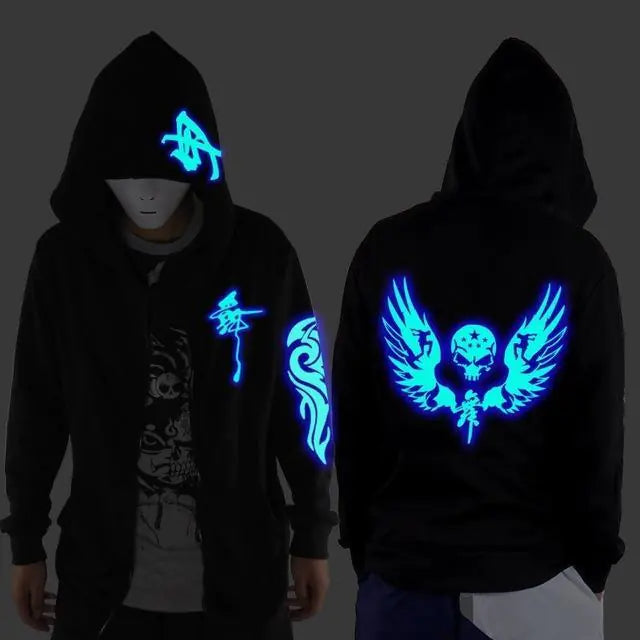 Sudadera con capucha Blue Rave Ghost