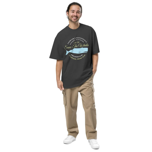 Camiseta de gran tamaño descolorida de Lets Save the Whales